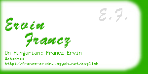 ervin francz business card